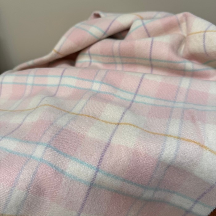 Isla Pastel Check Pure Cashmere Baby Blanket