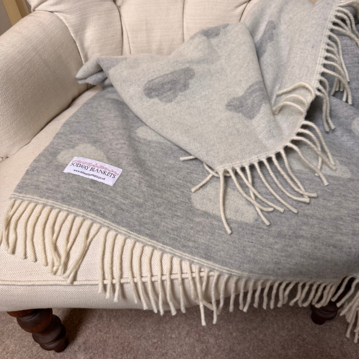Pale Grey Cloud Merino Baby Blanket