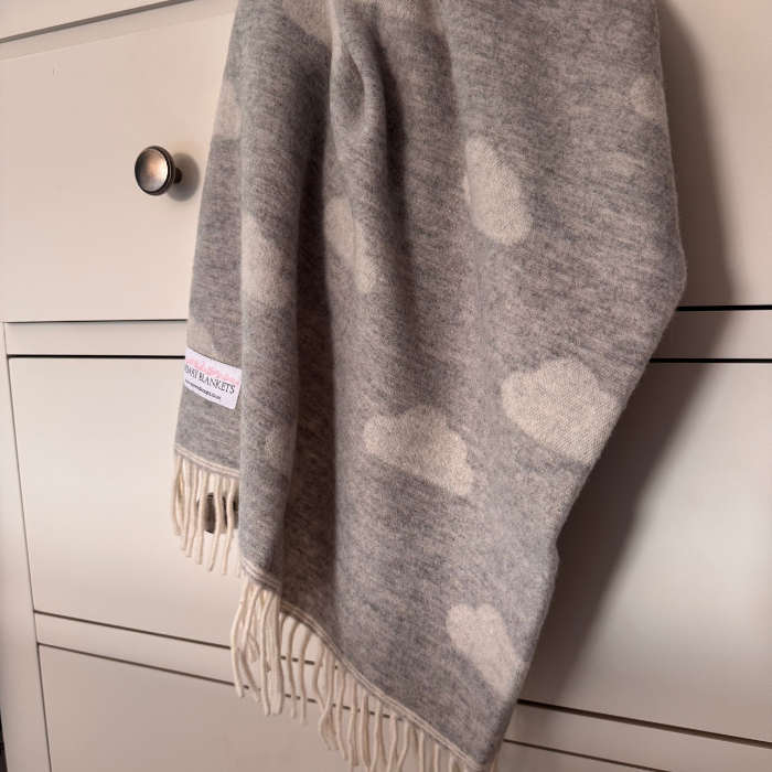 Pale Grey Cloud Merino Baby Blanket