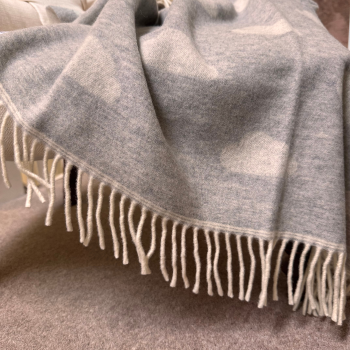 Pale Grey Cloud Merino Baby Blanket