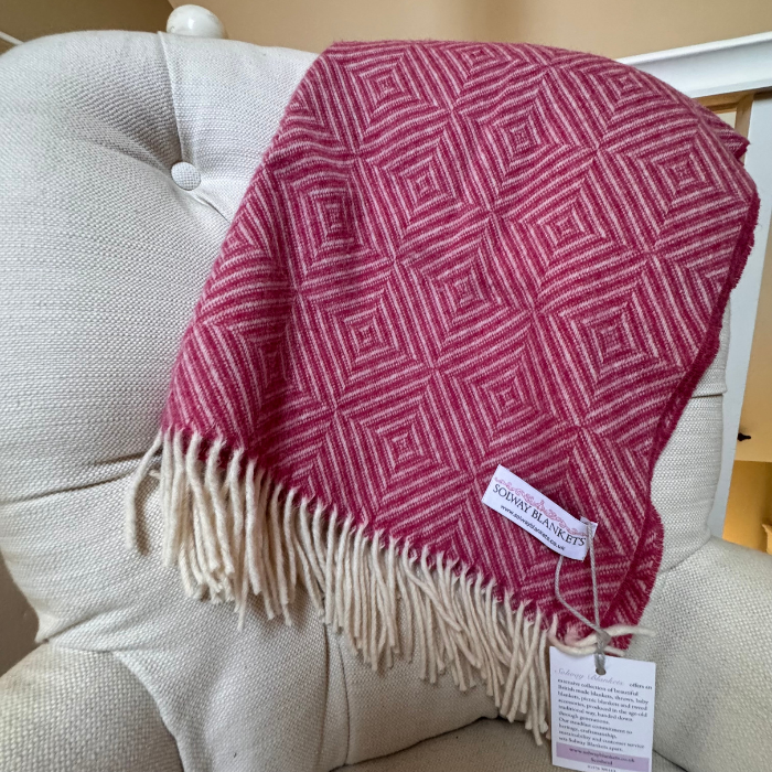 Pink Diamond Merino Wool Baby Blanket