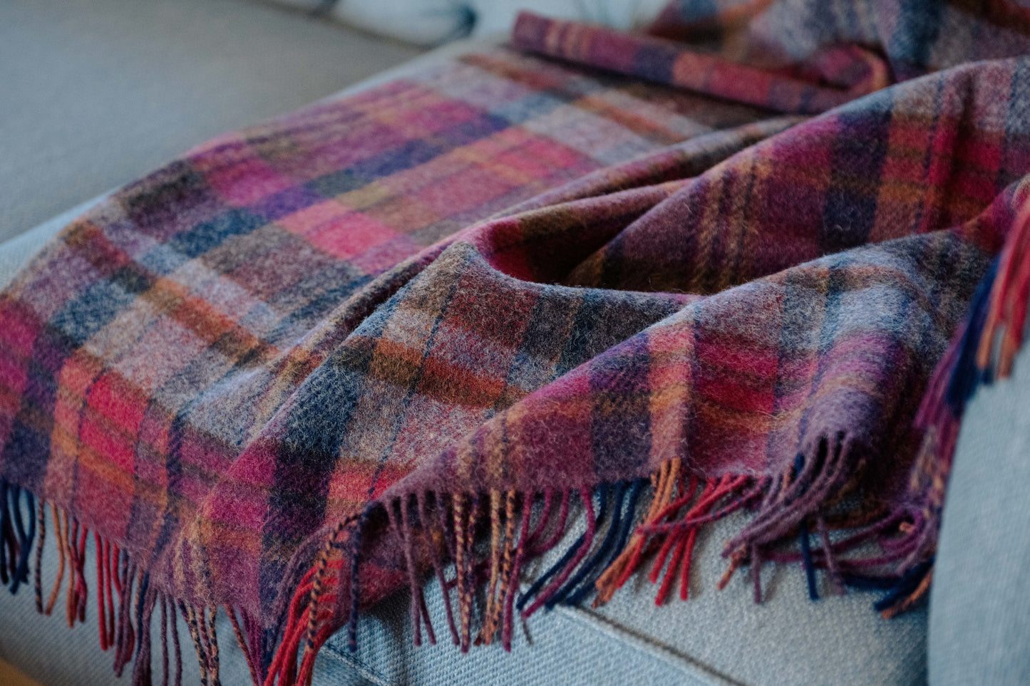 Kennedy Plaid Pure Wool Blanket