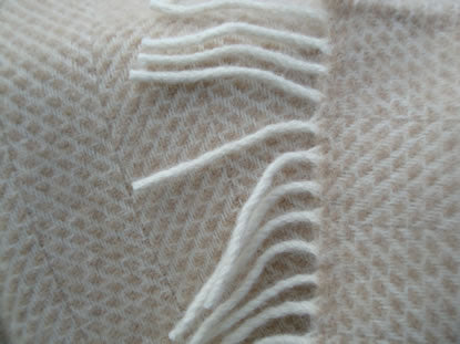 Beige Beehive Pure New Wool Throw