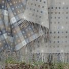 Natural Grey Spot Check Merino Lambswool Blanket Throw 04