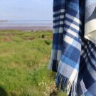 Harbour Blue Check Merino Lambswool Throw 04