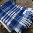 Harbour Blue Check Merino Lambswool Throw 07