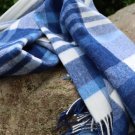 Harbour Blue Check Merino Lambswool Throw 1