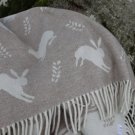 Hare Fawn Jacquard Merino Lambswool Throw 03