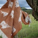 Highland Cow Ginger Jacquard Merino Lambswool Throw 01