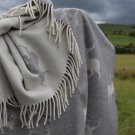 Stag Grey Jacquard Merino Lambswool Throw 07