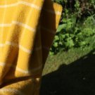 Bumblebee Yellow Chequered Check Pure Wool Blanket Throw 05