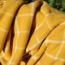 Bumblebee Yellow Chequered Check Pure Wool Blanket Throw 06