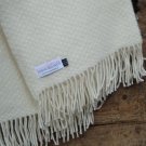 Cream Wafer Pure New Wool Blanket Throw 01