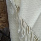 Cream Wafer Pure New Wool Blanket Throw 05