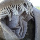 Natural Beige Herringbone Pure New Wool Blanket Throw 03