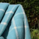 Turquoiseblue Chequered Check Pure New Wool Blanket Throw 04