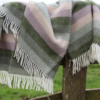 Botanical Stripe Pure New Wool Blanket