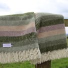 Botanical Stripe Pure New Wool Blanket Throw 02