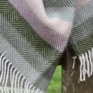 Botanical Stripe Pure New Wool Blanket Throw 03