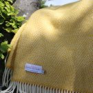 Canary Yellow Beehive Pure Wool Throw Blanket 01