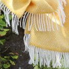 Canary Yellow Beehive Pure Wool Throw Blanket 04