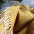 Canary Yellow Beehive Pure Wool Throw Blanket 05