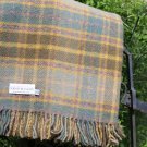 Mustard Cottage Check Pure New Wool Blanket Throw 02