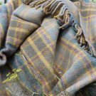 Mustard Cottage Check Pure New Wool Blanket Throw 04