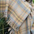 Mustard Cottage Check Pure New Wool Blanket Throw 05