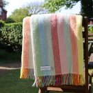 Rainbow Stripe Pure New Wool Blanket Throw 01