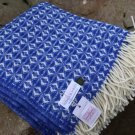 Royal Blue Cobweave Pure New Wool Blanket Throw 04