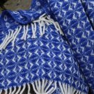 Royal Blue Cobweave Pure New Wool Blanket Throw 05