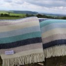 Seashore Stripe Pure New Wool Blanket Throw 02