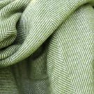 Apple Green Herringbone Shetland Wool Blanket Throw 03
