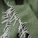 Apple Green Herringbone Shetland Wool Blanket Throw 04