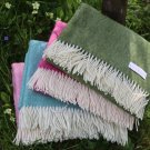 Apple Green Herringbone Shetland Wool Blanket Throw 07