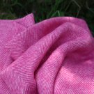 Bright Pink Herringbone Shetland Wool Blanket Throw 02