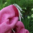 Bright Pink Herringbone Shetland Wool Blanket Throw 04