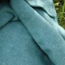 Jade Green Herringbone Shetland Wool Blanket Throw 04