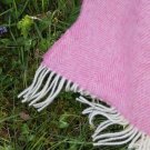 Pale Pink Herringbone Shetland Wool Blanket Throw 04