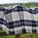 Navy Bannockbane Tartan Pure New Wool Blanket 02