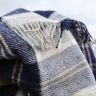 Navy Bannockbane Tartan Pure New Wool Blanket 05