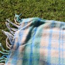 Blue Cottage Check Waterproof Picnic Blanket Straps 03