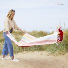 Rainbow Stripe Picnic Blanket Women Beach Styled