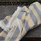 Crosshatch Lemon Charcoal Recycled Rug Blanket 02