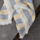 Crosshatch Lemon Charcoal Recycled Rug Blanket 03