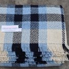 Keith Check Navy Cream Recycled Rug Blanket 01